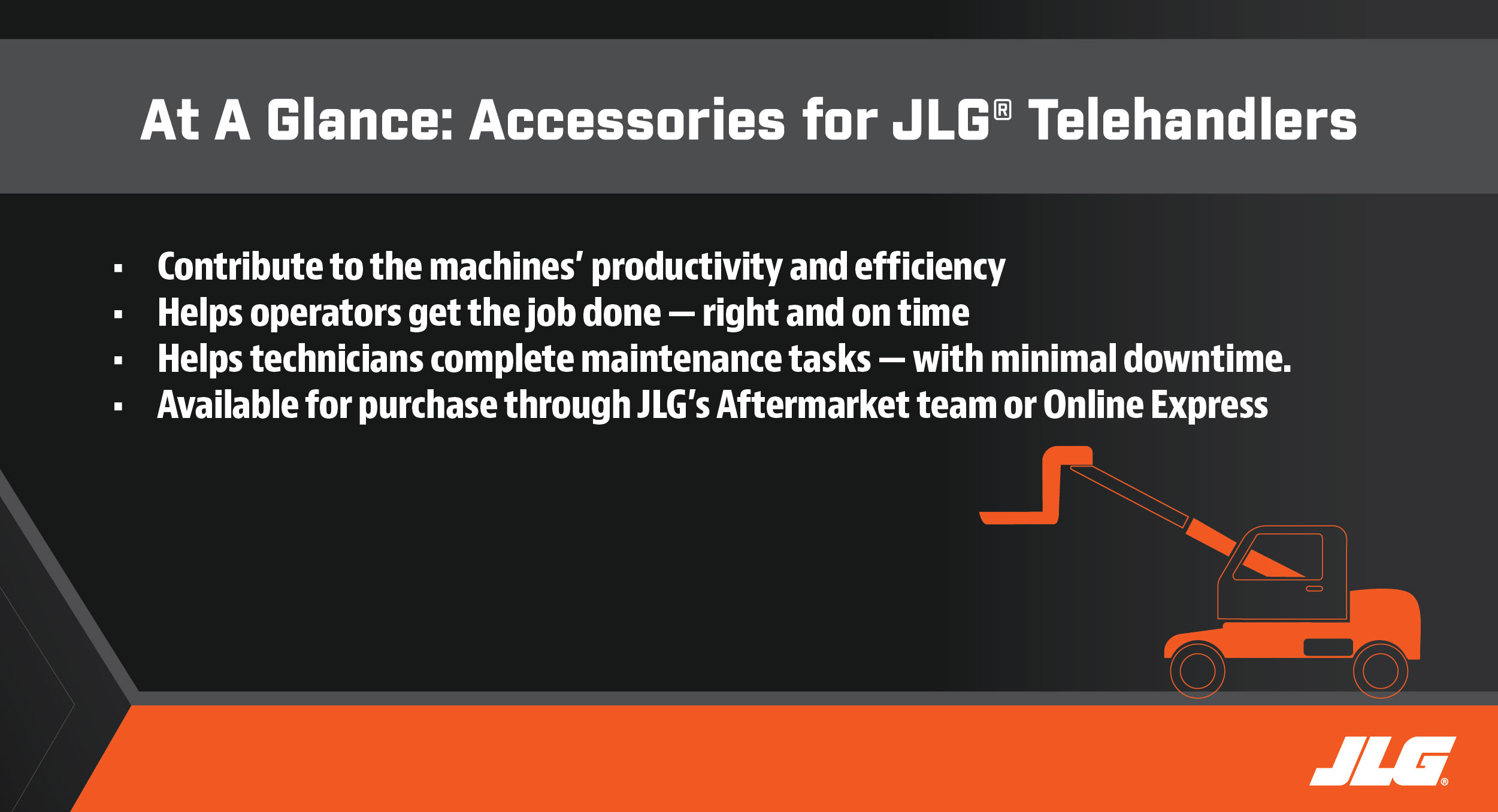 At a Glance - Accessories for JLG Telehandlers