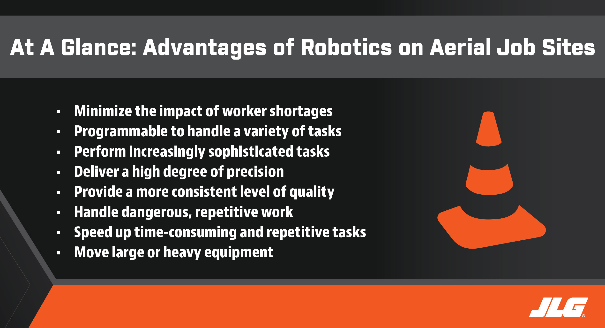At a Glance - Advantages of Robotics on Aerial Job Sites 