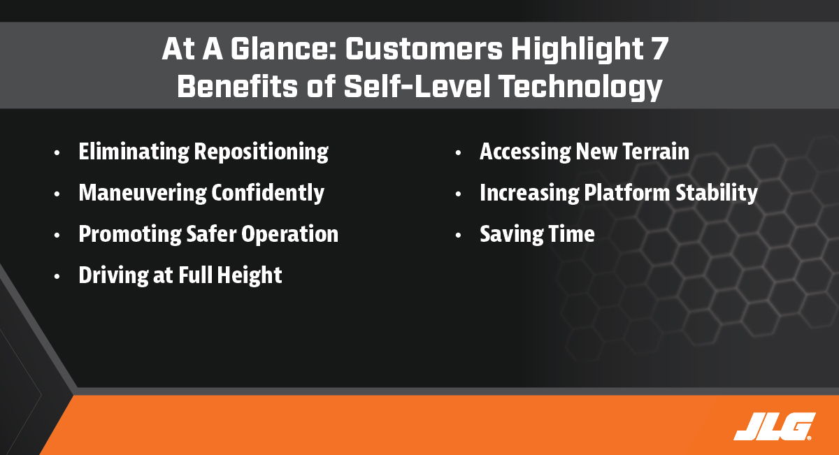 At a Glance - Customers Highlight 7 Benefits of Self-Level Technology