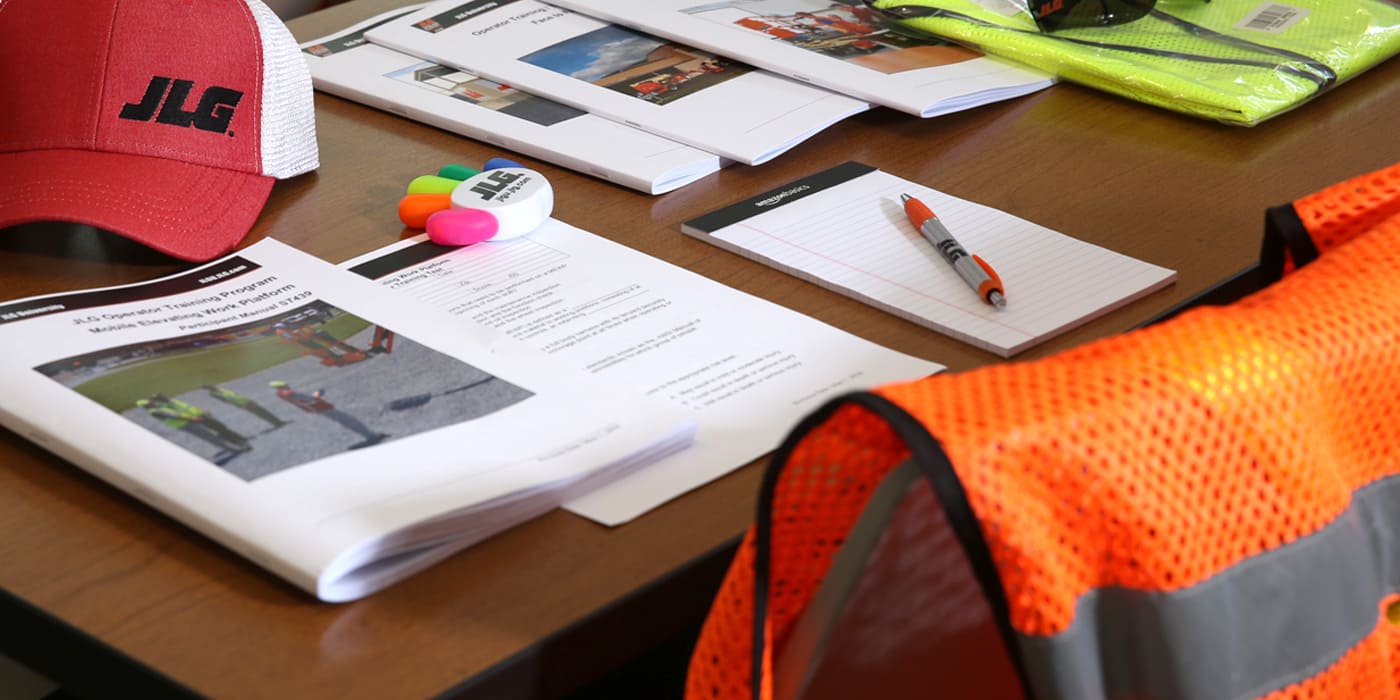 Safety documents on table