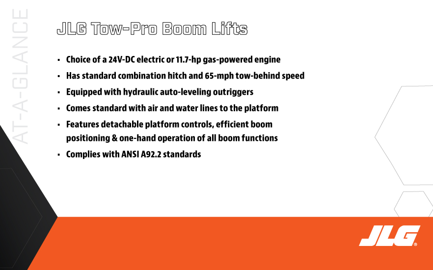 Tow Pro Boom Lifts - At A Glance