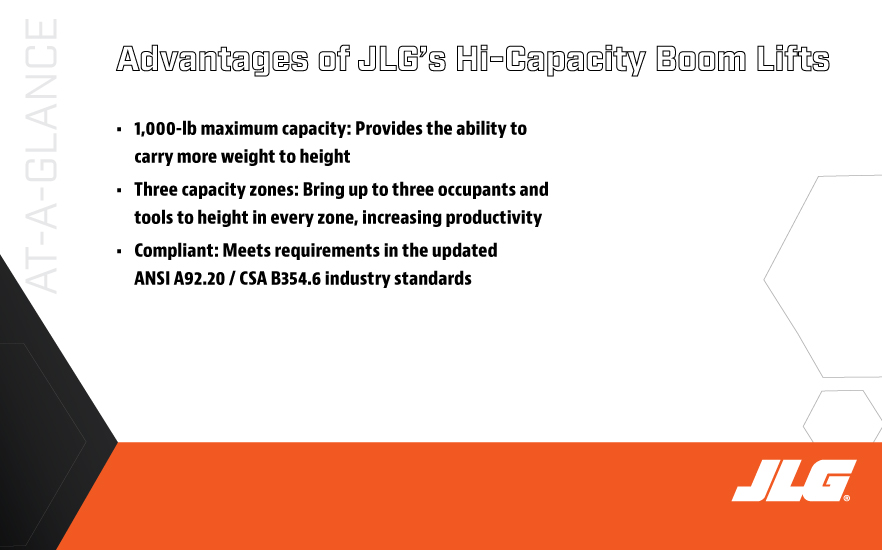High Capacity Boom Lifts at a glance