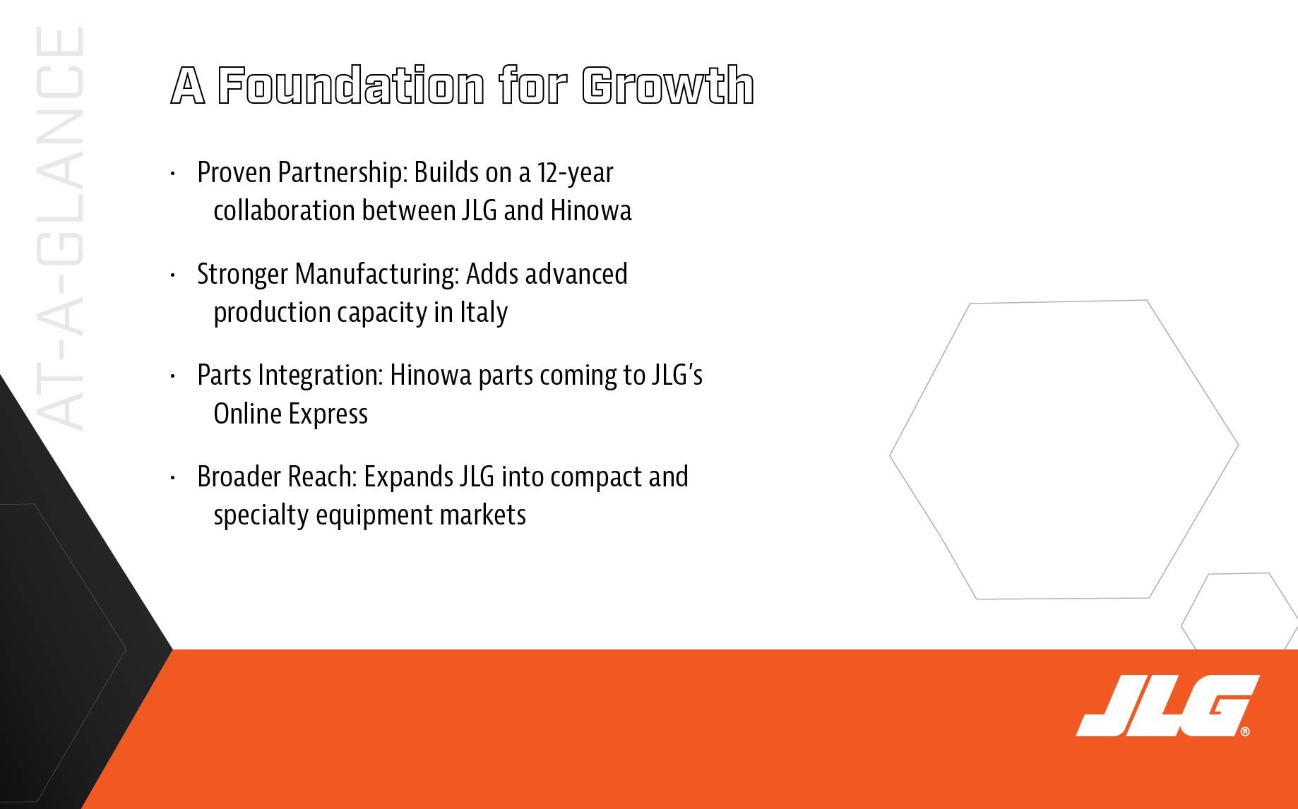 JLG and Hinowa at a glance