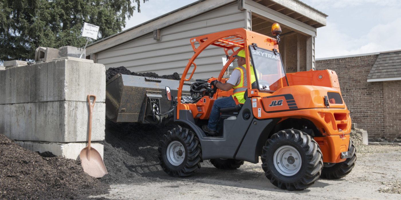 SkyTrak telehandler being used on residential construction site