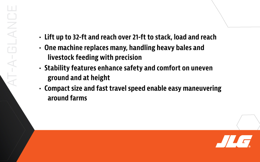 JLG 823AG Telehandler at a glance